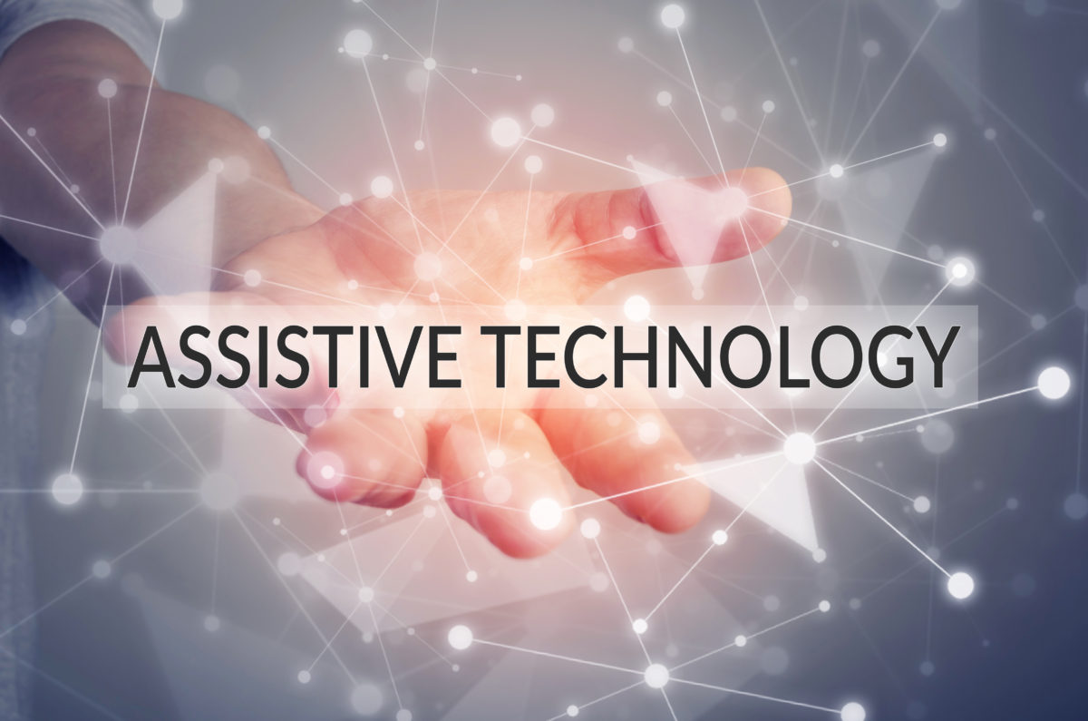 Assistive technology represented with links coming off hand