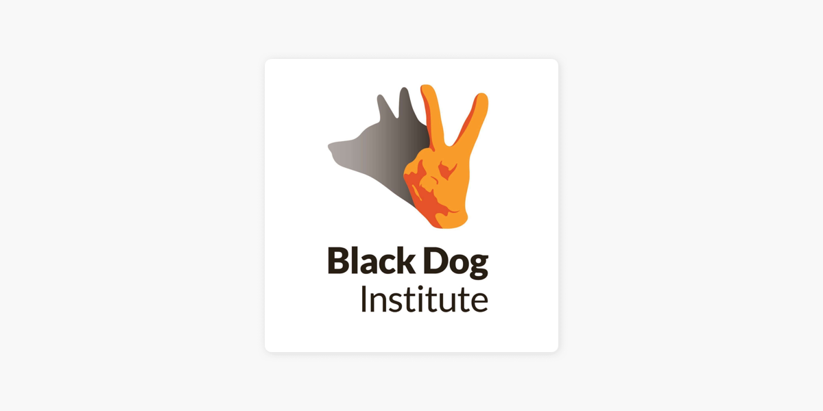 Black Dog Institute Logo a hand with the peace sign creating the shadow of a dog