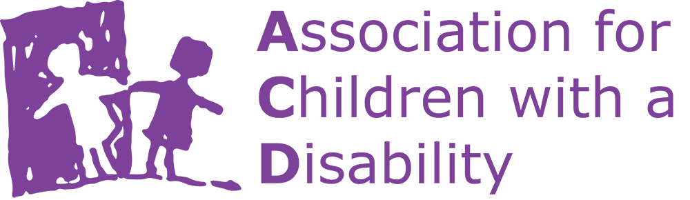 Association for Children with a Disability graphic of 2 children holding hands