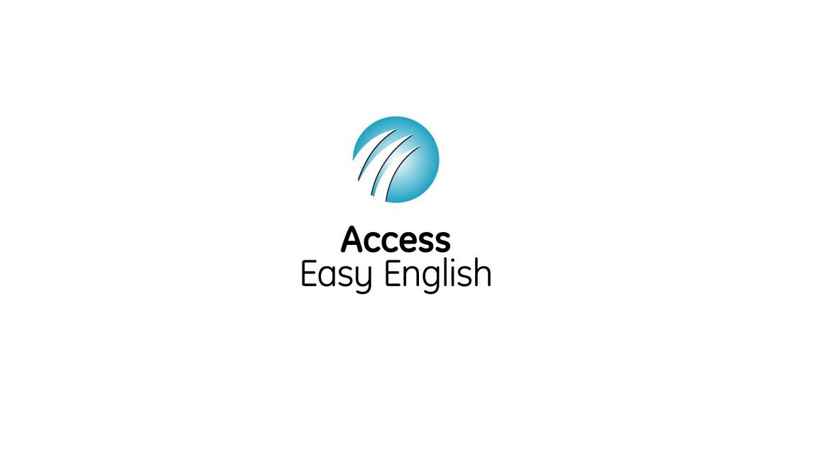 Access Easy English Logo of blue circle three lines